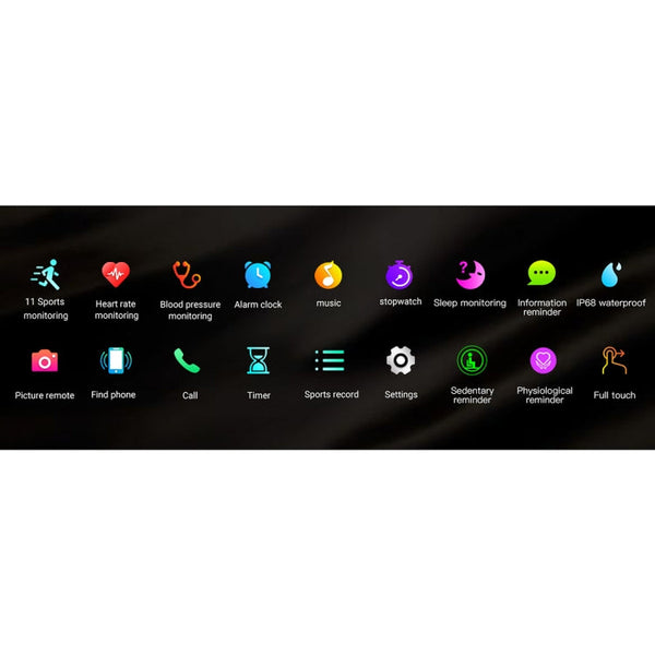 SMA-F1 1.3 inch TFT Full Touch Screen IP68 Waterproof Smart Sports Watch, Support Dynamic Heart Rate & Blood Pressure & Sleep Detection / Bluetooth / Alarm Clock / Photo Control