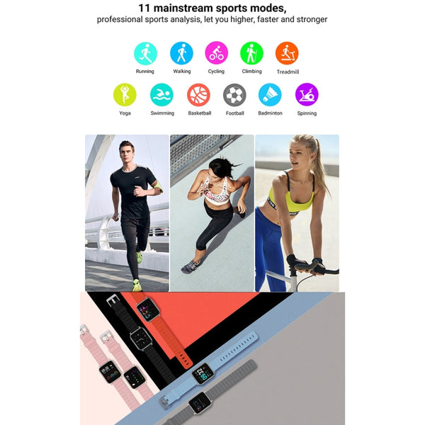 SMA-F1 1.3 inch TFT Full Touch Screen IP68 Waterproof Smart Sports Watch, Support Dynamic Heart Rate & Blood Pressure & Sleep Detection / Bluetooth / Alarm Clock / Photo Control