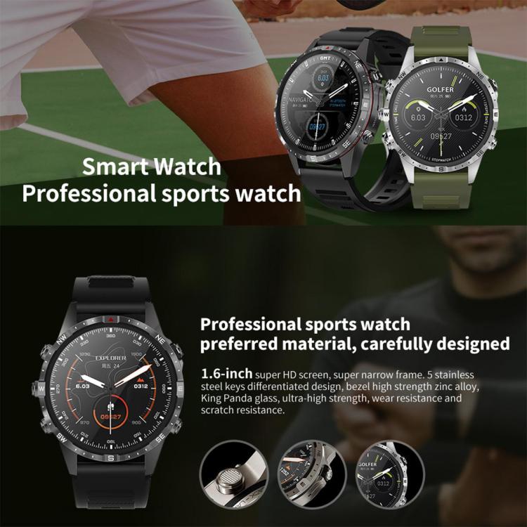 HAMTOD GT45 1.6 inch Waterproof Smart Watch, Support Bluetooth Call / Heart Rate / Blood Oxygen Monitoring