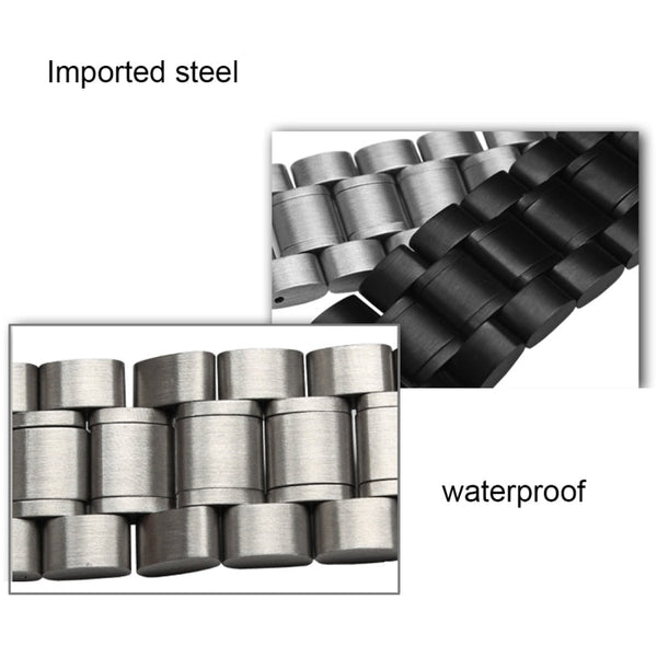 For Samsung Gear S2 Classic Smart Watch Butterfly Buckle 3 Beads Stainless Steel Watchband