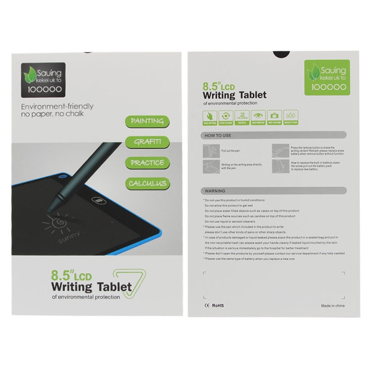 Portable 8.5 inch LCD Writing Tablet Drawing Graffiti Electronic Handwriting Pad Message Graphics Board Draft Paper with Writing Pen, 8.5 inch Black, 8.5 inch Green, 8.5 inch Blue, 8.5 inch White