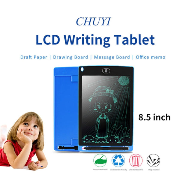 Portable 8.5 inch LCD Writing Tablet Drawing Graffiti Electronic Handwriting Pad Message Graphics Board Draft Paper with Writing Pen, 8.5 inch Black, 8.5 inch Green, 8.5 inch Blue, 8.5 inch White
