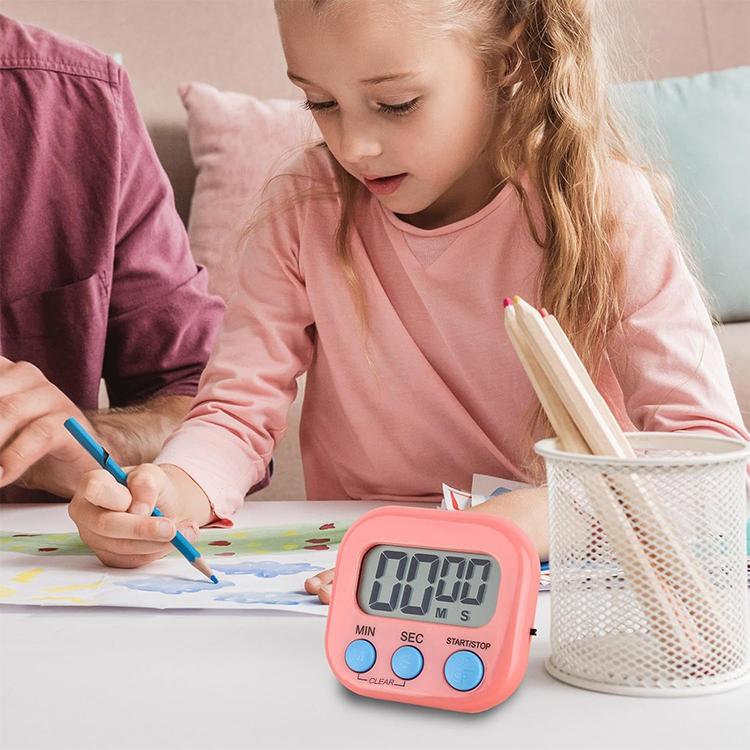 Digital Kitchen Timer Electronic Alarm Magnetic Backing with LCD Display for Cooking Baking Sports Games Office