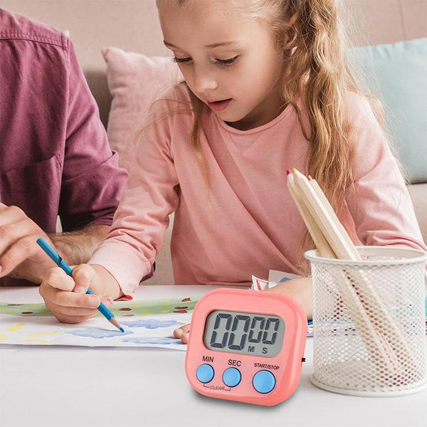 Digital Kitchen Timer Electronic Alarm Magnetic Backing with LCD Display for Cooking Baking Sports Games Office