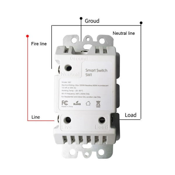 120 Type WiFi Smart Wall Touch Switch, US Plug