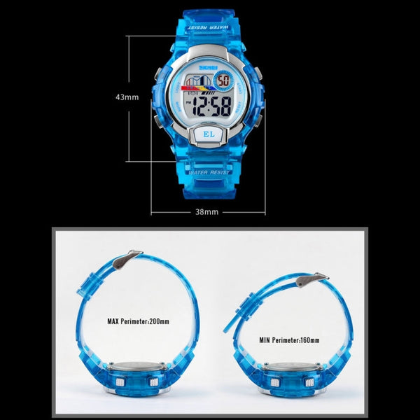 SKMEI 1450 Women Transparent Digital Watch 50m Waterproof Sports Watch with LED Light