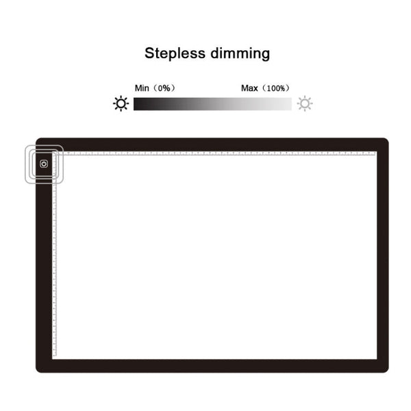 23W 12V LED Three Level of Brightness Dimmable A2 Acrylic Copy Boards Anime Sketch Drawing Sketchpad, EU Plug