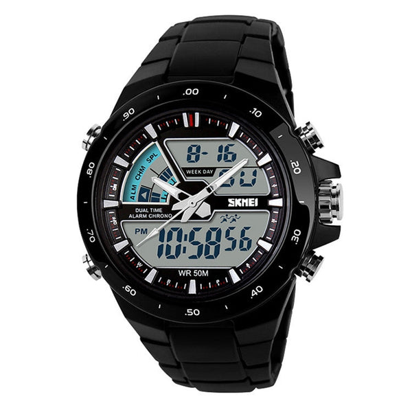 SKMEI 1016 Multifunctional Men Outdoor Sports Noctilucent Waterproof Double Digital Watch