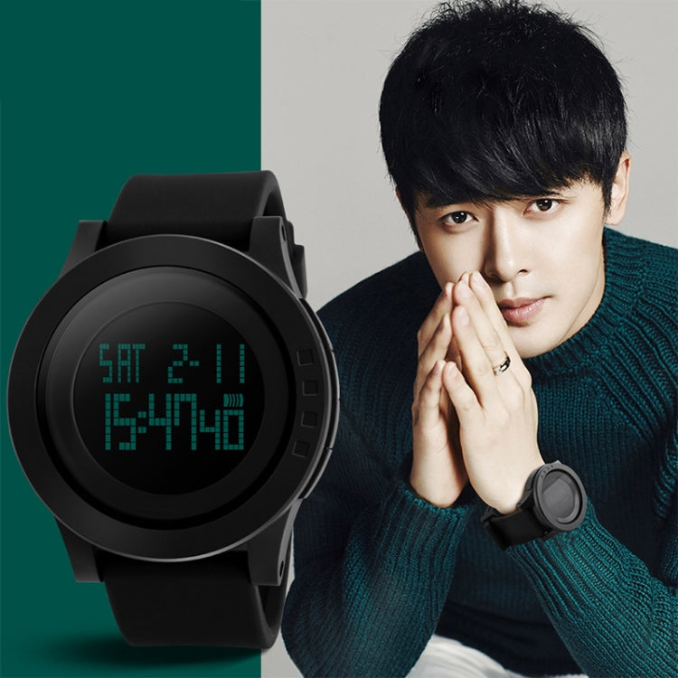 SKMEI 1142 Multifunctional Men Outdoor Sports Noctilucent Waterproof Silica Gel Digital Watch