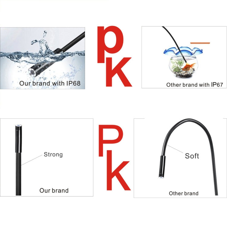 YPC110 8mm 2.0MP HD Camera WiFi Endoscope Snake Tube Inspection Camera with 8 LED, Waterproof IP68, Lens Diameter: 8mm, Length: 3.5m, Hard Line, 3.5m Hard Line