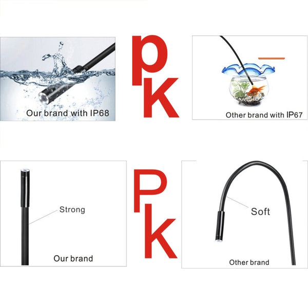 YPC110 8mm 2.0MP HD Camera WiFi Endoscope Snake Tube Inspection Camera with 8 LED, Waterproof IP68, Lens Diameter: 8mm, Length: 3.5m, Hard Line, 3.5m Hard Line