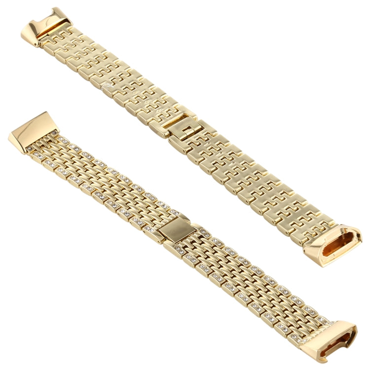 For Fitbit Charge 3 Diamond-studded Stainless Steel  Watch Band