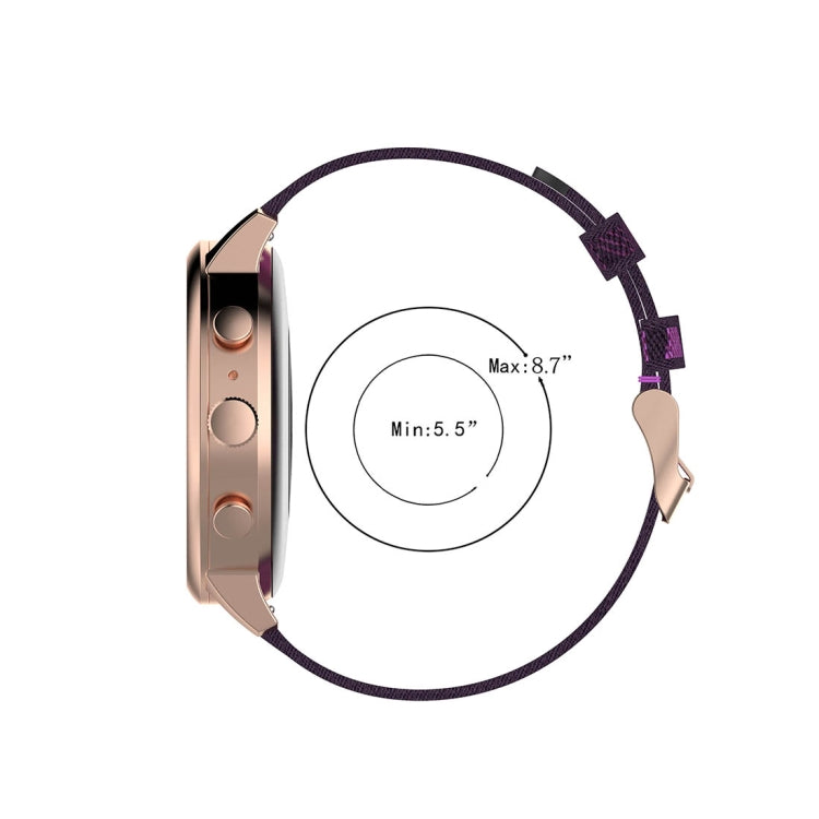 18mm Stripe Weave Nylon Wrist Strap Watch Band for Fossil Female Sport / Charter HR / Gen 4 Q Venture HR