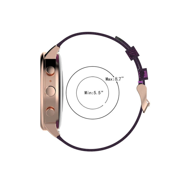 18mm Stripe Weave Nylon Wrist Strap Watch Band for Fossil Female Sport / Charter HR / Gen 4 Q Venture HR