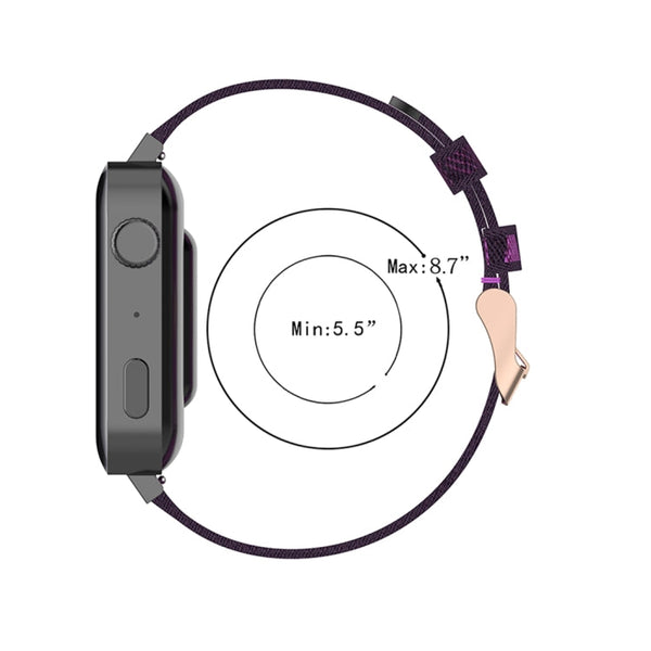 18mm Stripe Weave Nylon Wrist Strap Watch Band for Xiaomi Mi Watch, Garmin Vivomove 3s / Vivoactive 4s