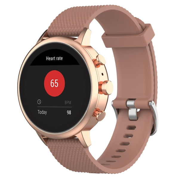 18mm Texture Silicone Wrist Strap Watch Band for Fossil Female Sport / Charter HR / Gen 4 Q Venture HR