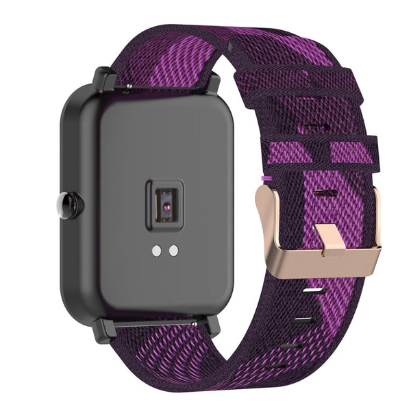 20mm Stripe Weave Nylon Wrist Strap Watch Band for Huami Amazfit GTR 42mm / GTS / BIP / BIP Lite