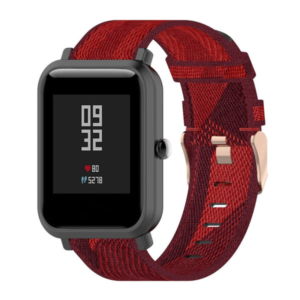 20mm Stripe Weave Nylon Wrist Strap Watch Band for Huami Amazfit GTR 42mm / GTS / BIP / BIP Lite