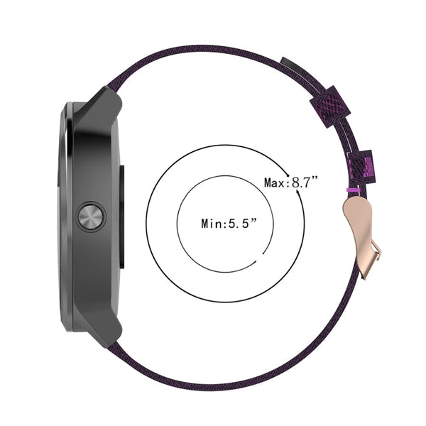 20mm Stripe Weave Nylon Wrist Strap Watch Band for Garmin Venu, Vivomove 3, Vivoactive 3, Forerunner 245 / 645