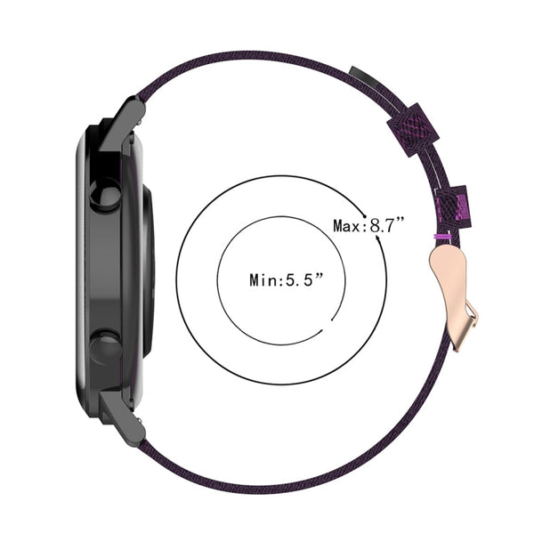 20mm Stripe Weave Nylon Wrist Strap Watch Band for Huawei GT 2 42mm / Honor Magic Watch 2 42mm