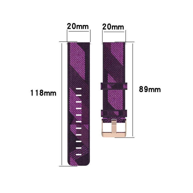 20mm Stripe Weave Nylon Wrist Strap Watch Band for Galaxy Watch 42mm, Galaxy Active / Active 2, Gear Sport, S2 Classic