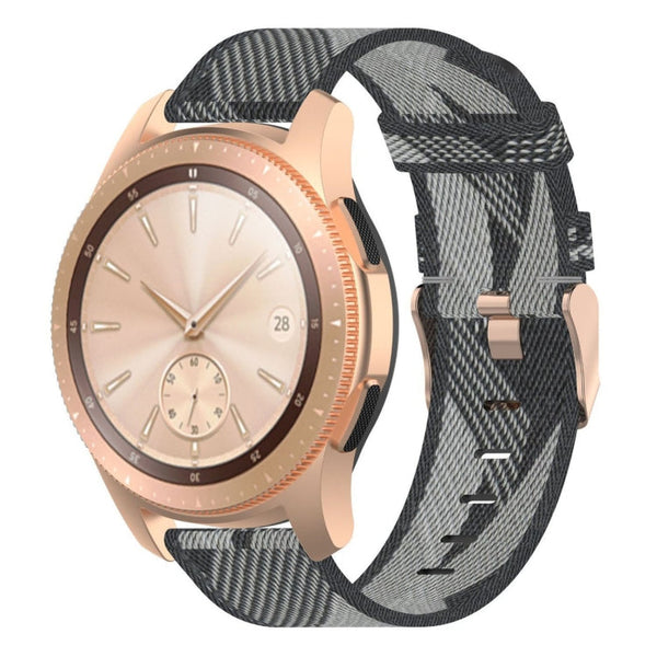 20mm Stripe Weave Nylon Wrist Strap Watch Band for Galaxy Watch 42mm, Galaxy Active / Active 2, Gear Sport, S2 Classic