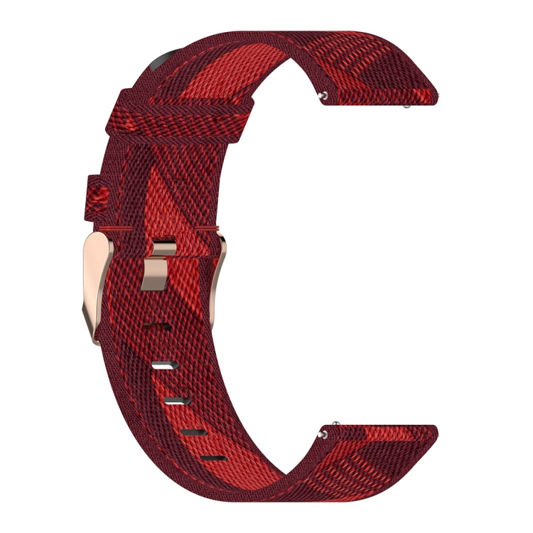 22mm Stripe Weave Nylon Wrist Strap Watch Band for Fossil Hybrid Smartwatch HR, Male Gen 4 Explorist HR & Sport