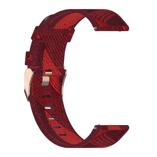 22mm Stripe Weave Nylon Wrist Strap Watch Band for Fossil Hybrid Smartwatch HR, Male Gen 4 Explorist HR & Sport