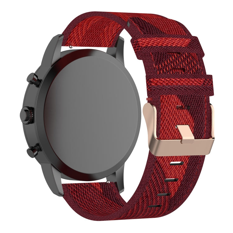 22mm Stripe Weave Nylon Wrist Strap Watch Band for Fossil Hybrid Smartwatch HR, Male Gen 4 Explorist HR & Sport