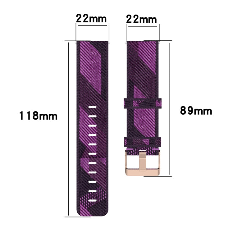 22mm Stripe Weave Nylon Wrist Strap Watch Band for Huawei GT / GT2 46mm, Honor Magic Watch 2 46mm / Magic