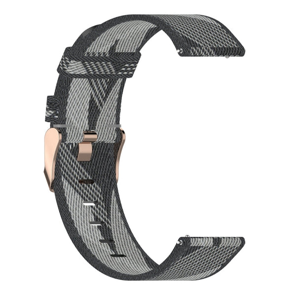 22mm Stripe Weave Nylon Wrist Strap Watch Band for Fossil Gen 5 Carlyle, Gen 5 Julianna, Gen 5 Garrett, Gen 5 Carlyle HR
