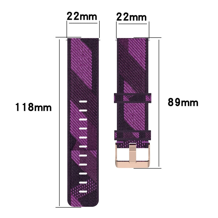 22mm Stripe Weave Nylon Wrist Strap Watch Band for Galaxy Watch 46mm / Gear S3