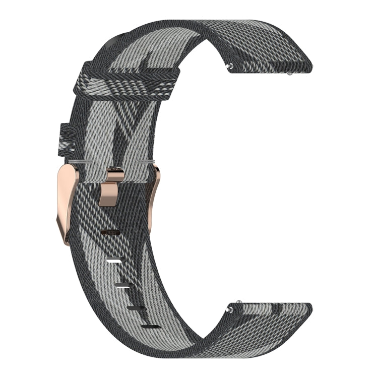 22mm Stripe Weave Nylon Wrist Strap Watch Band for Xiaomi Mi Watch Color, Garmin Vivoactive 4