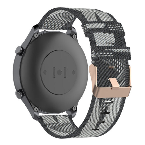 22mm Stripe Weave Nylon Wrist Strap Watch Band for Xiaomi Mi Watch Color, Garmin Vivoactive 4