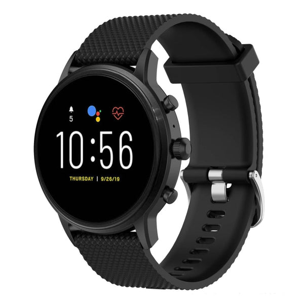 22mm Texture Silicone Wrist Strap Watch Band for Fossil Gen 5 Carlyle, Gen 5 Julianna, Gen 5 Garrett, Gen 5 Carlyle HR