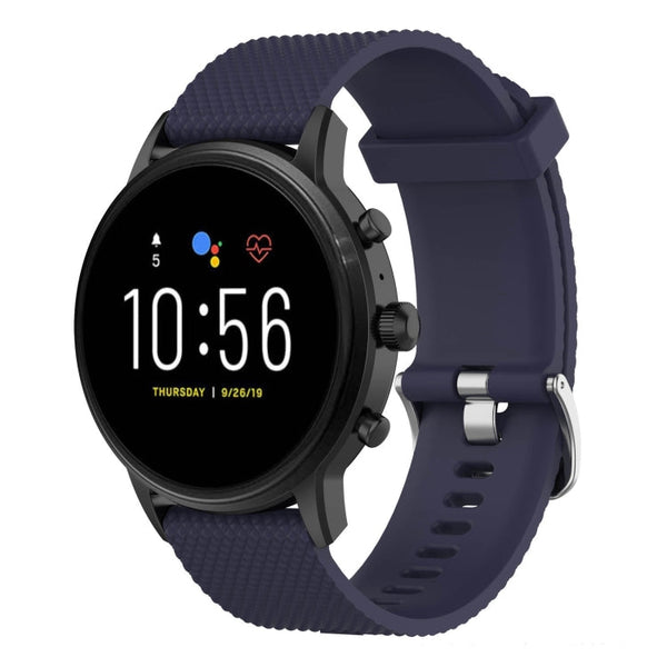 22mm Texture Silicone Wrist Strap Watch Band for Fossil Gen 5 Carlyle, Gen 5 Julianna, Gen 5 Garrett, Gen 5 Carlyle HR