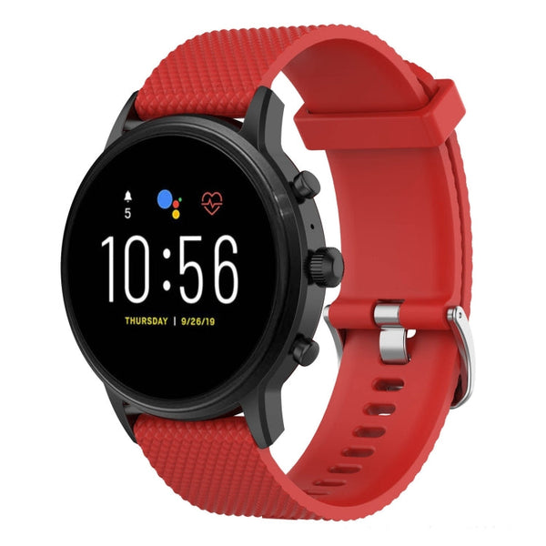 22mm Texture Silicone Wrist Strap Watch Band for Fossil Gen 5 Carlyle, Gen 5 Julianna, Gen 5 Garrett, Gen 5 Carlyle HR