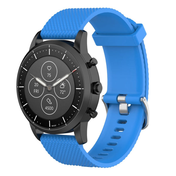 22mm Texture Silicone Wrist Strap Watch Band for Fossil Hybrid Smartwatch HR, Male Gen 4 Explorist HR, Male Sport
