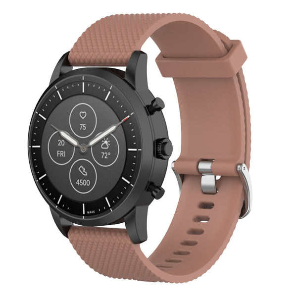 22mm Texture Silicone Wrist Strap Watch Band for Fossil Hybrid Smartwatch HR, Male Gen 4 Explorist HR, Male Sport
