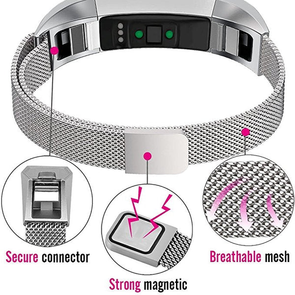 Stainless Steel Magnet Watch Band for FITBIT Alta,Size:Small,130-170mm