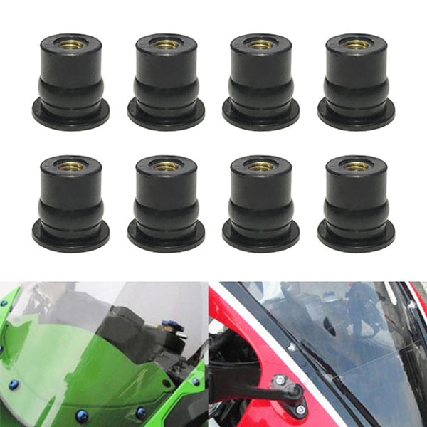 20 in 1 M6 Universal Motorcycle Windshield Brass Nuts, M6