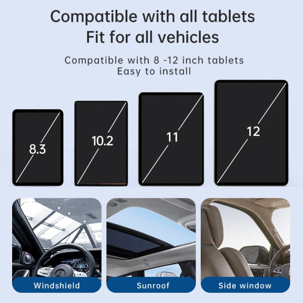 UBA-P1L Car Flexible Tablet Suction Cup Clamp Holder with Extension Rod without Remote Control