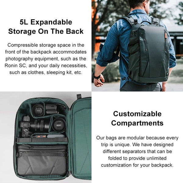 PGYTECH P-CB-020 2 in 1 Waterproof  Shockproof Outdoor Dual Shoulders Backpack + Single Shoulder Bag