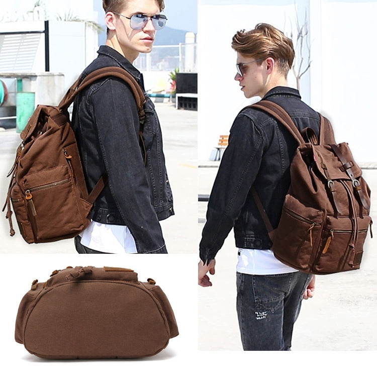 AUGUR 1039 Men Retro Canvas Backpack Shoulders Laptop Bag