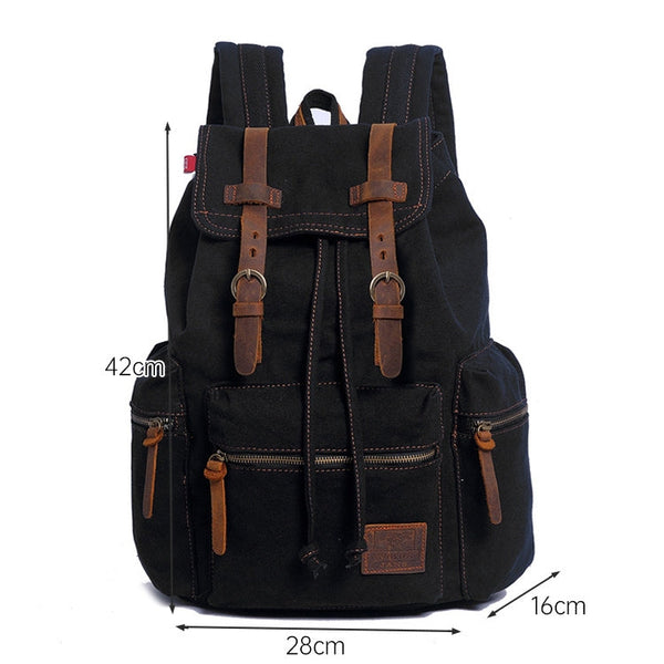 AUGUR 1039 Men Retro Canvas Backpack Shoulders Laptop Bag