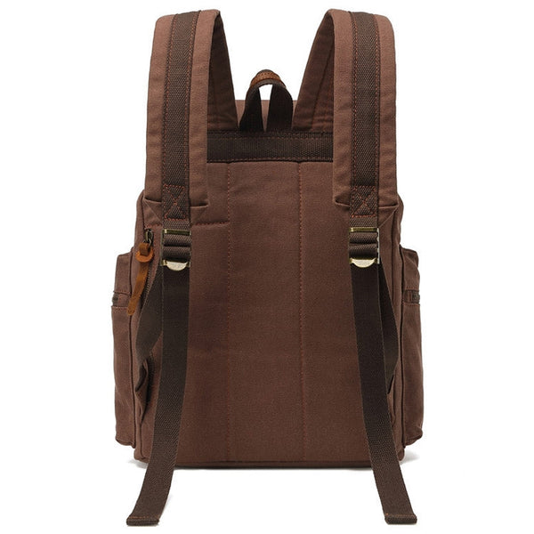 AUGUR 1039 Men Retro Canvas Backpack Shoulders Laptop Bag