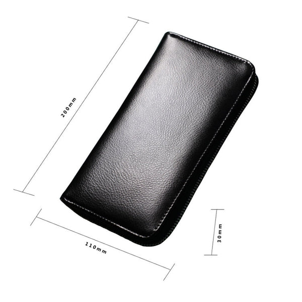Antimagnetic RFID Large Capacity Long Style Genuine Leather Passport Package / Multifunctional and Many Card Slots Card Package