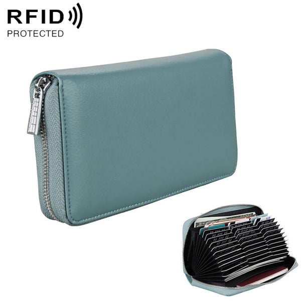 Antimagnetic RFID Large Capacity Long Style Genuine Leather Passport Package / Multifunctional and Many Card Slots Card Package