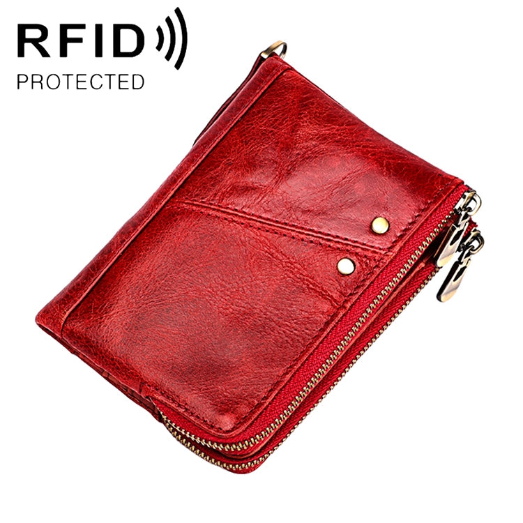 3533 Antimagnetic RFID Top-grain Leather Crazy Horse Texture Men Business Leisure Wallet