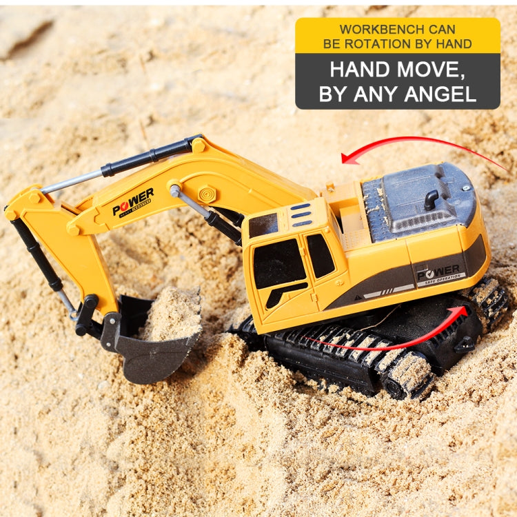 258-1 6 Channel 2.4G 1/24RC Remote-controlled Engineering Metal Excavator Charging RC Car